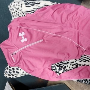 Pink youth under armour quarterzip